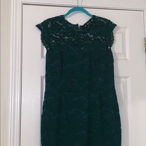 Miusol deep green lace cocktail dress
